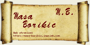 Maša Borikić vizit kartica